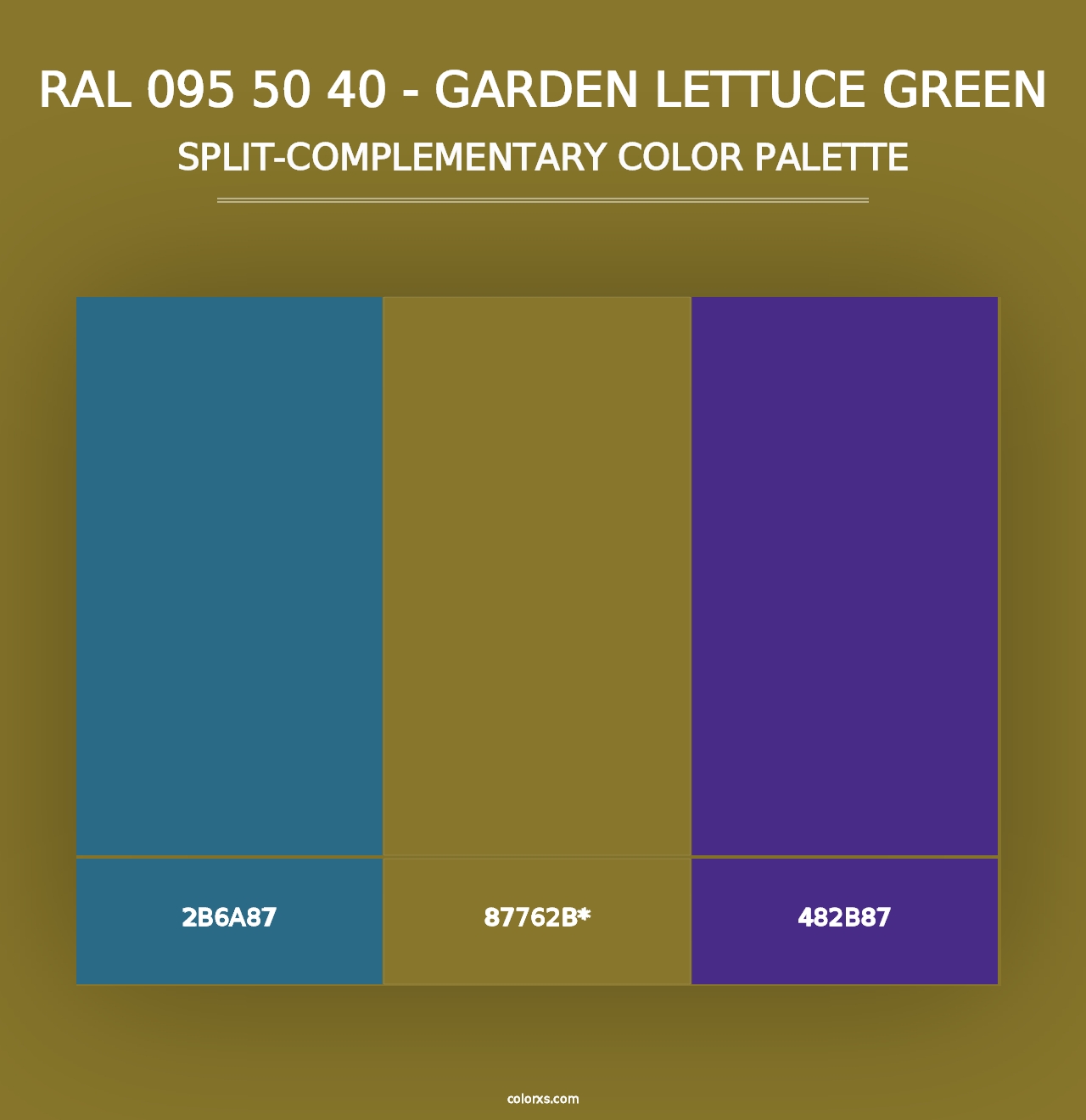 RAL 095 50 40 - Garden Lettuce Green - Split-Complementary Color Palette