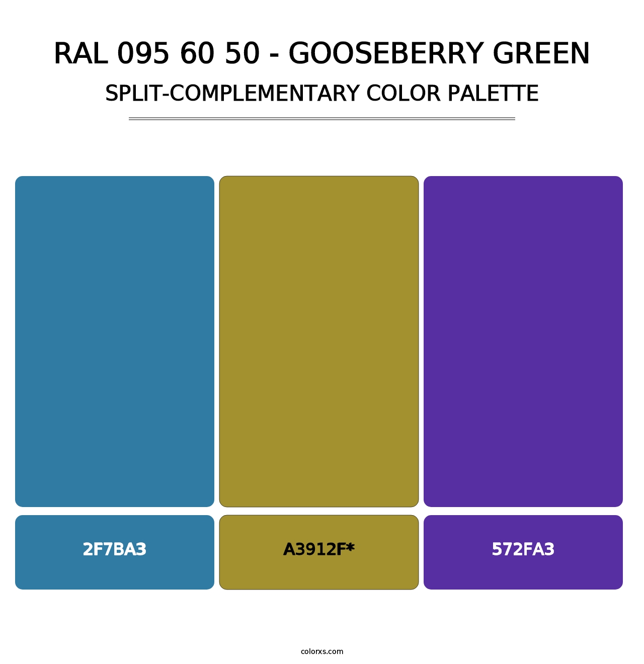 RAL 095 60 50 - Gooseberry Green - Split-Complementary Color Palette