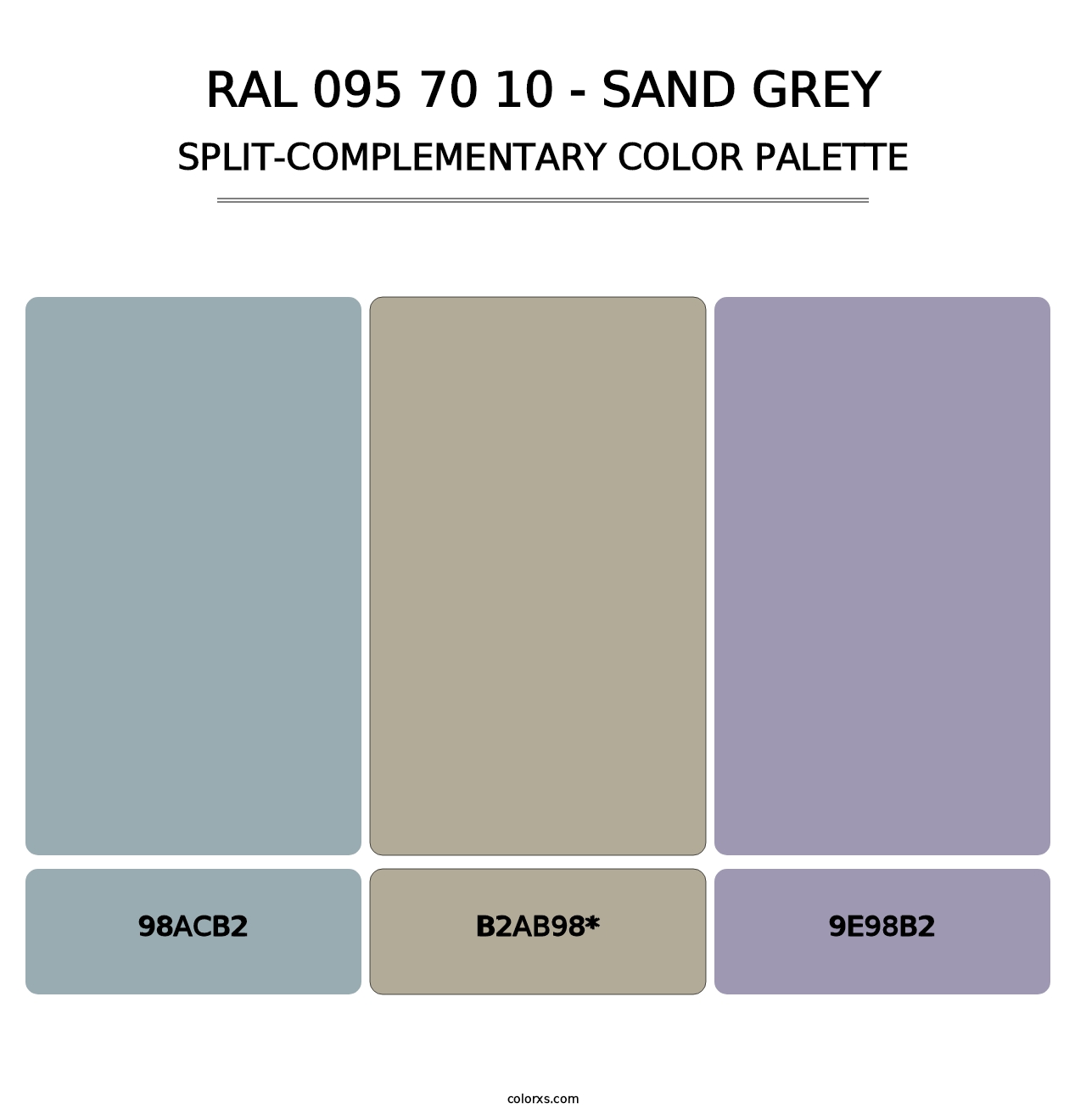 RAL 095 70 10 - Sand Grey - Split-Complementary Color Palette