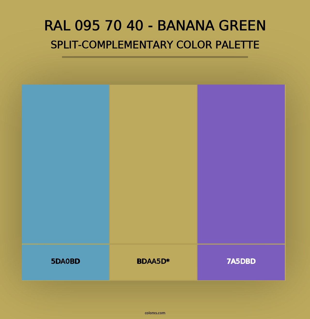 RAL 095 70 40 - Banana Green - Split-Complementary Color Palette