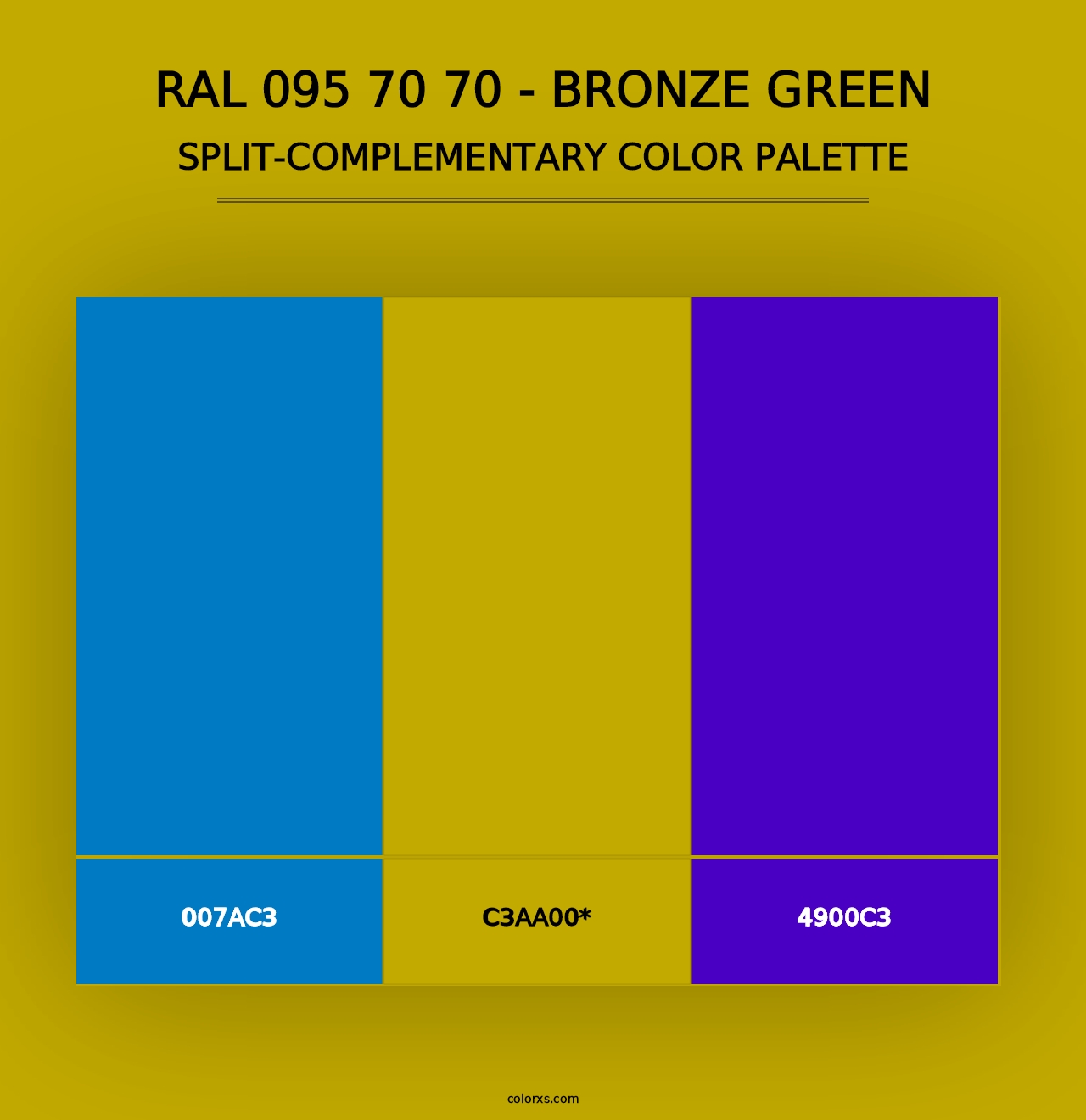 RAL 095 70 70 - Bronze Green - Split-Complementary Color Palette