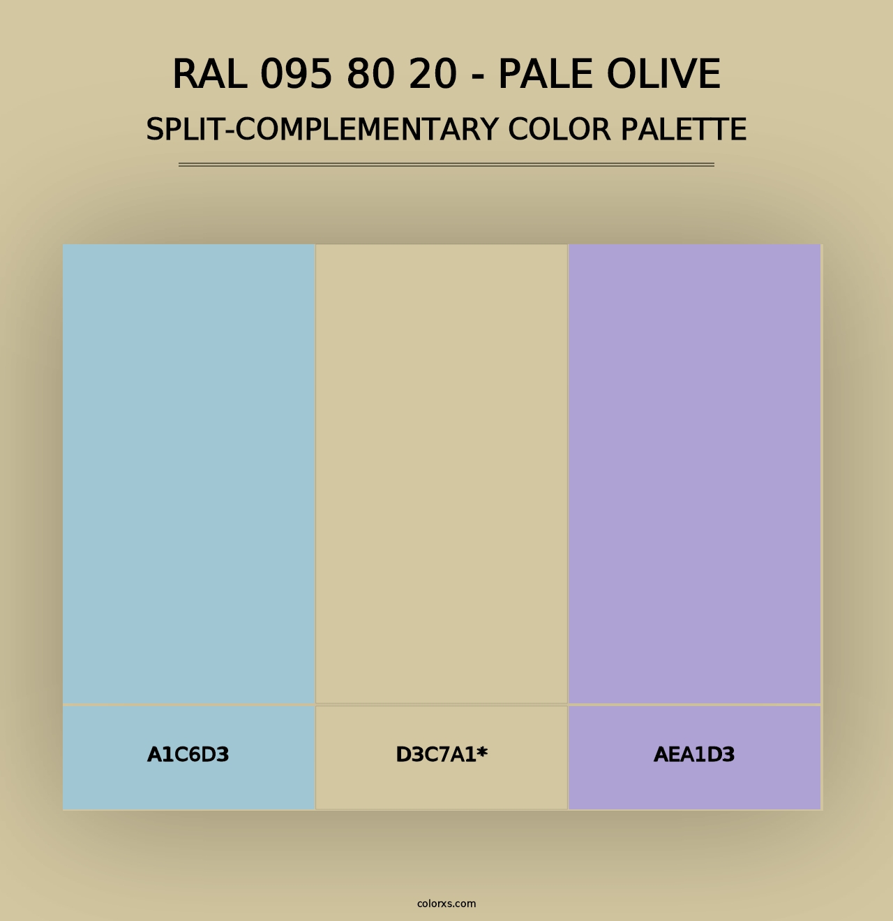 RAL 095 80 20 - Pale Olive - Split-Complementary Color Palette