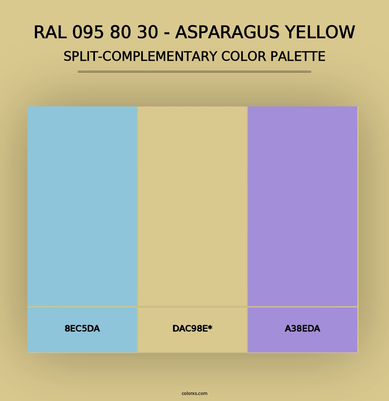 RAL 095 80 30 - Asparagus Yellow - Split-Complementary Color Palette