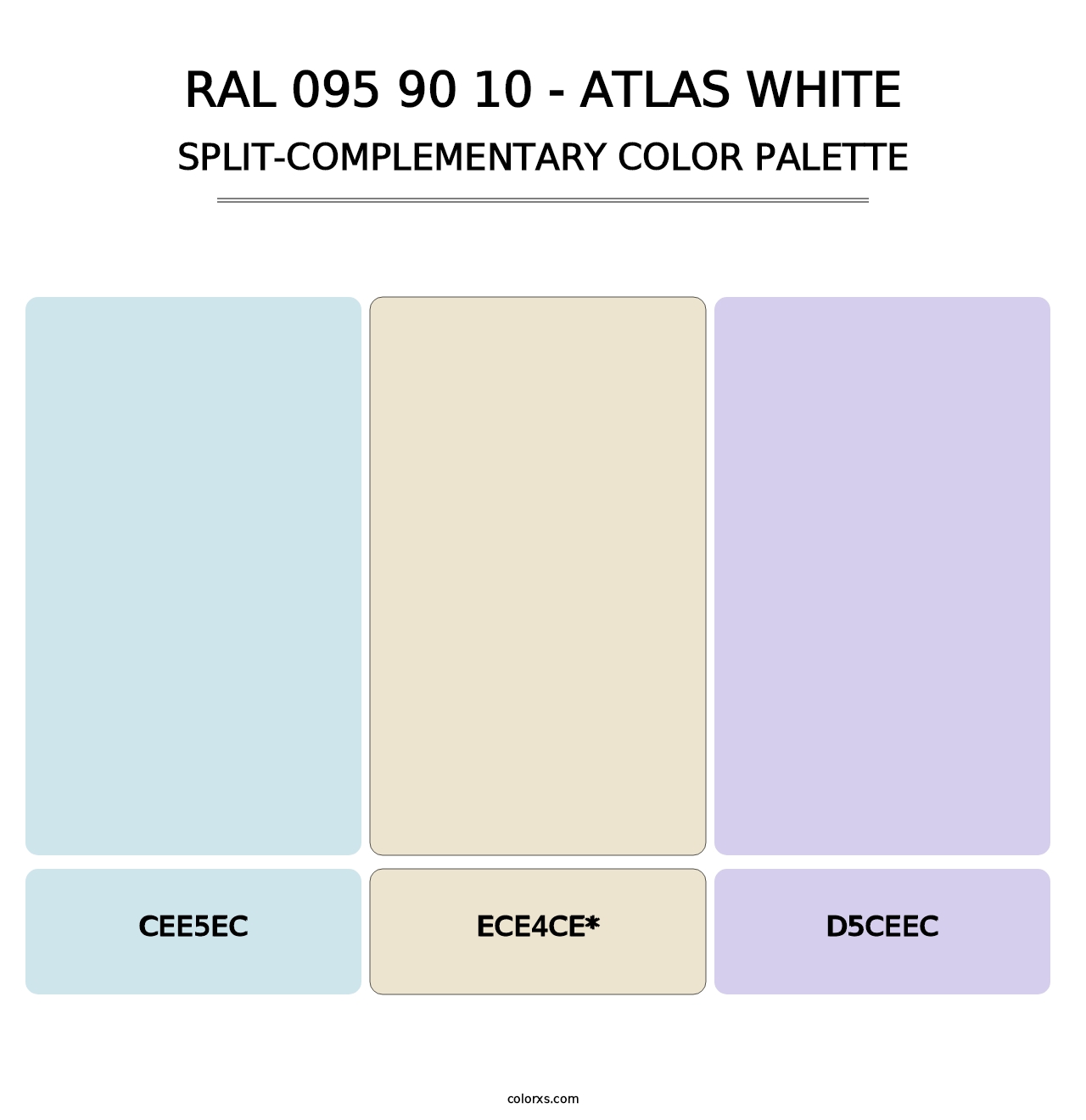 RAL 095 90 10 - Atlas White - Split-Complementary Color Palette