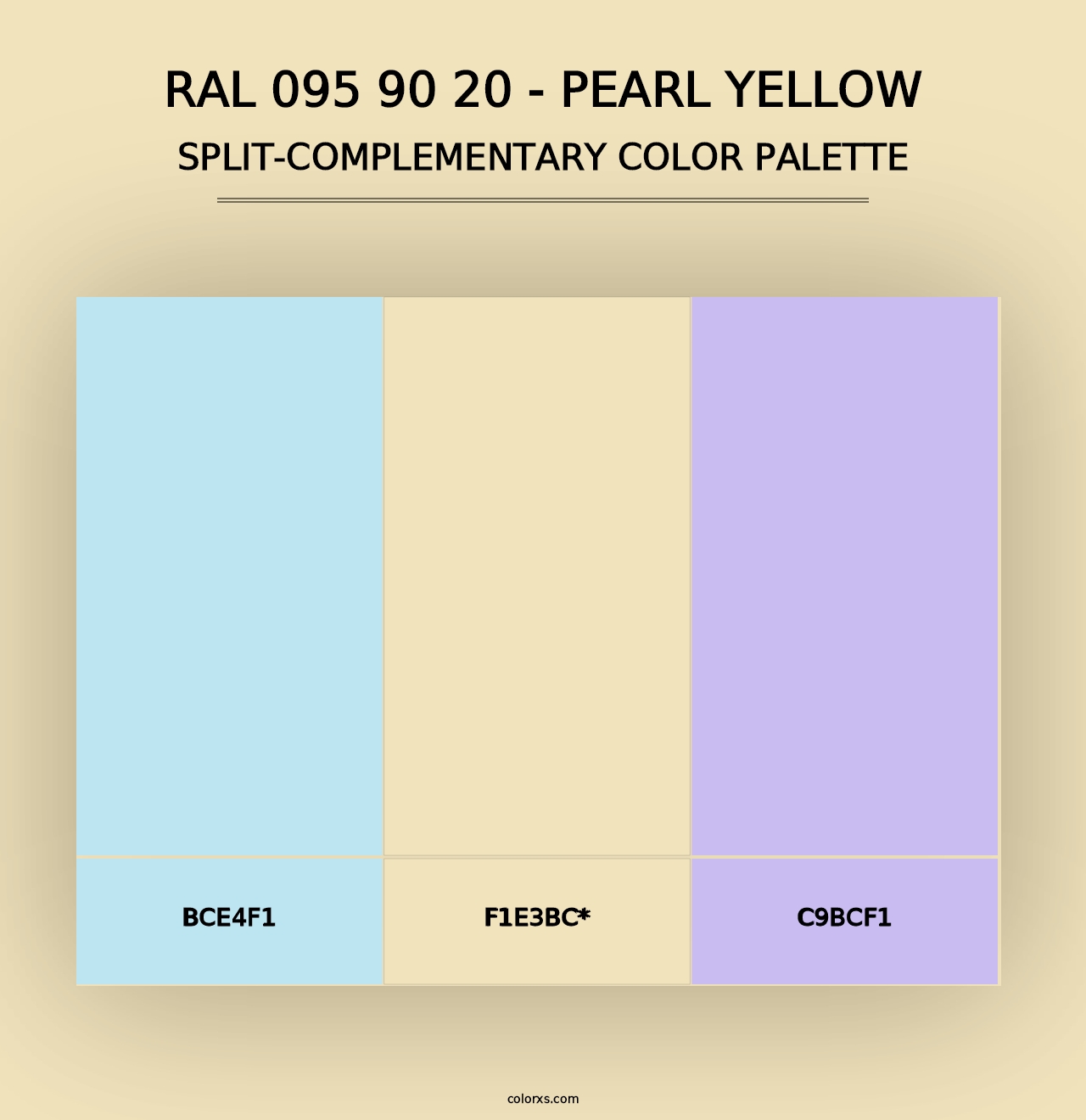 RAL 095 90 20 - Pearl Yellow - Split-Complementary Color Palette