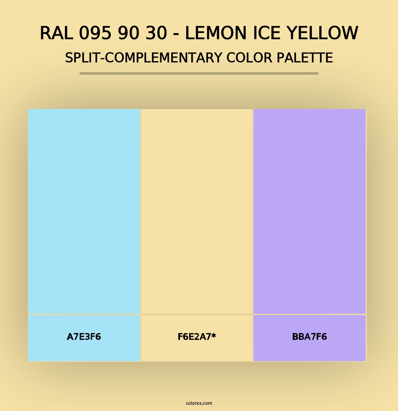 RAL 095 90 30 - Lemon Ice Yellow - Split-Complementary Color Palette