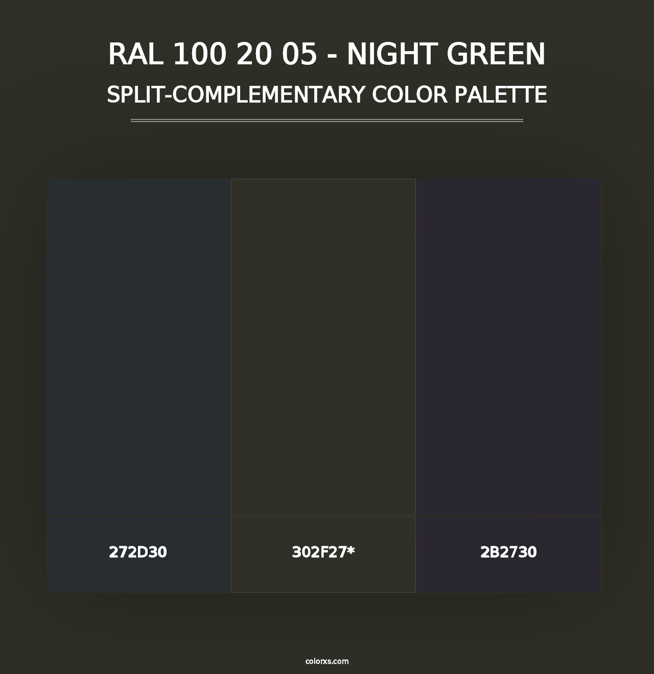 RAL 100 20 05 - Night Green - Split-Complementary Color Palette