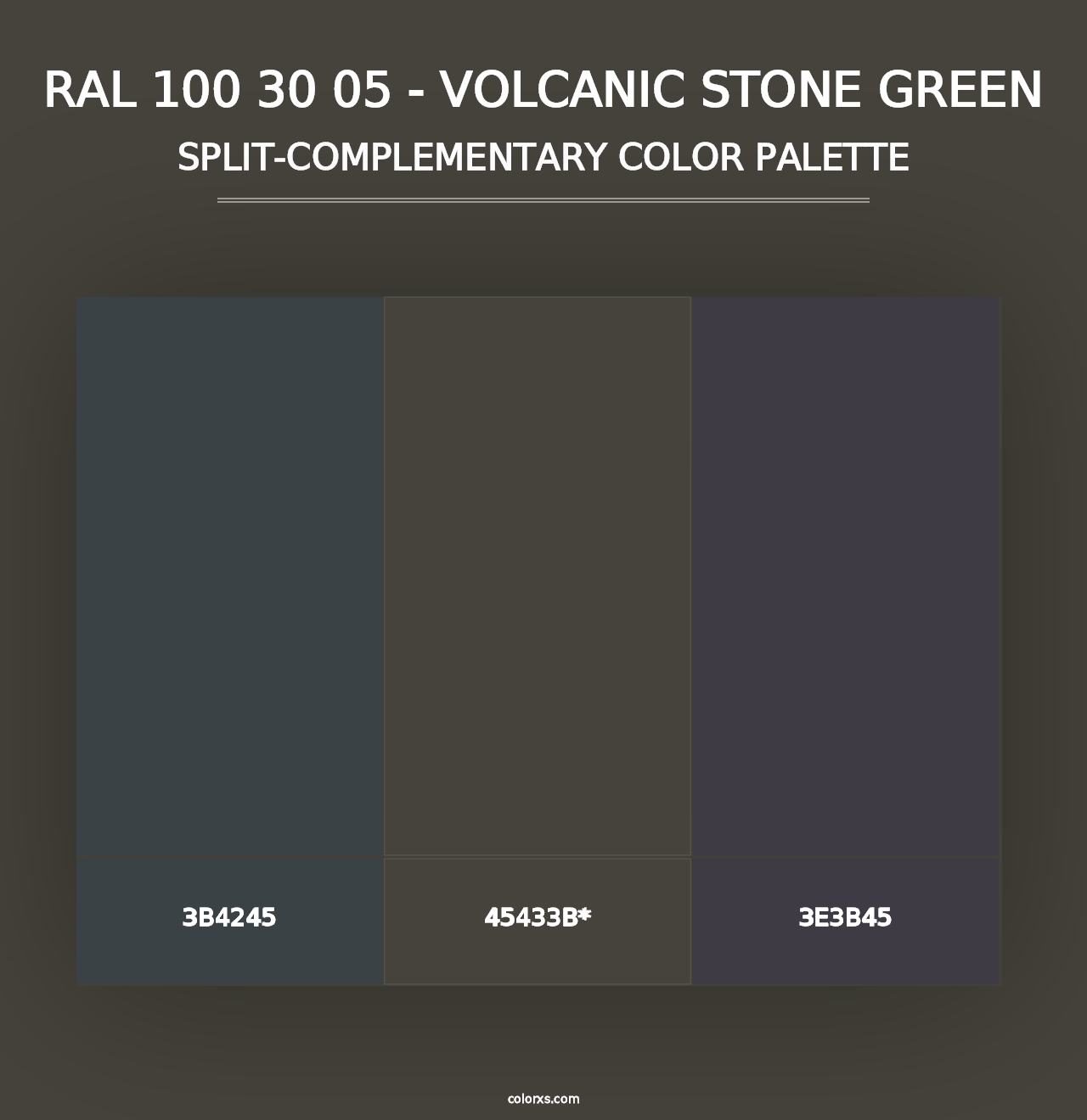 RAL 100 30 05 - Volcanic Stone Green - Split-Complementary Color Palette