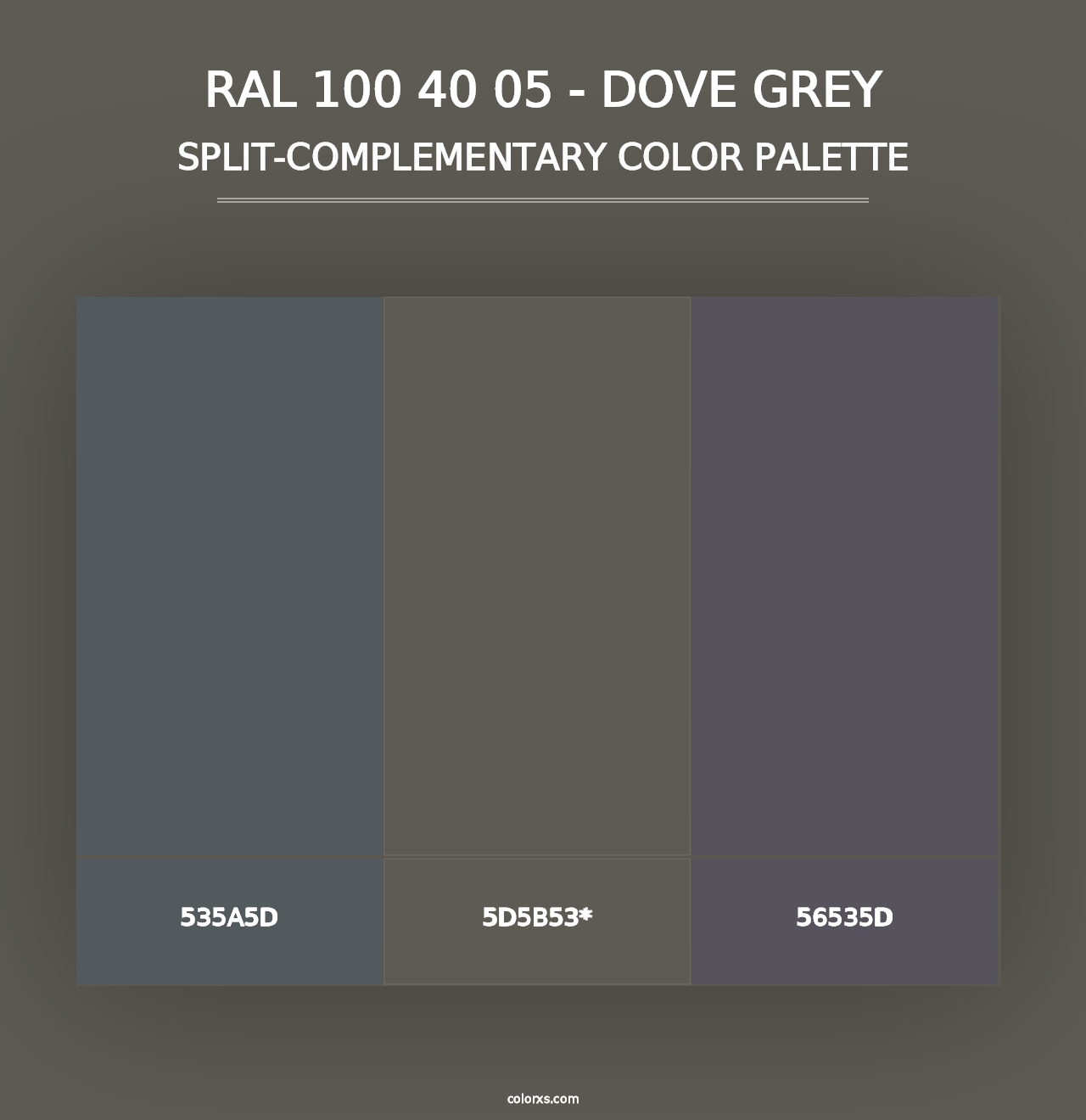 RAL 100 40 05 - Dove Grey - Split-Complementary Color Palette