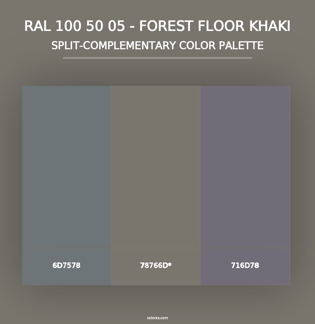 RAL 100 50 05 - Forest Floor Khaki - Split-Complementary Color Palette