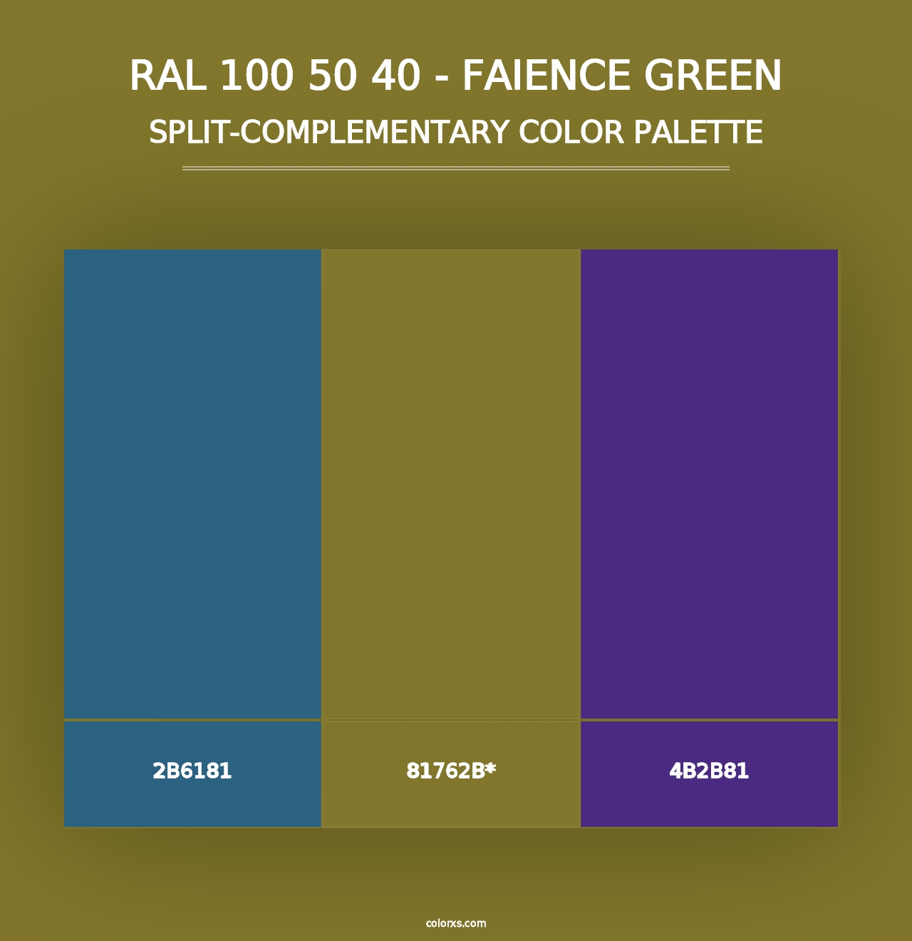 RAL 100 50 40 - Faience Green - Split-Complementary Color Palette