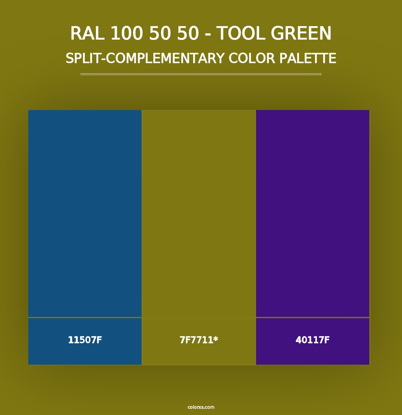 RAL 100 50 50 - Tool Green - Split-Complementary Color Palette