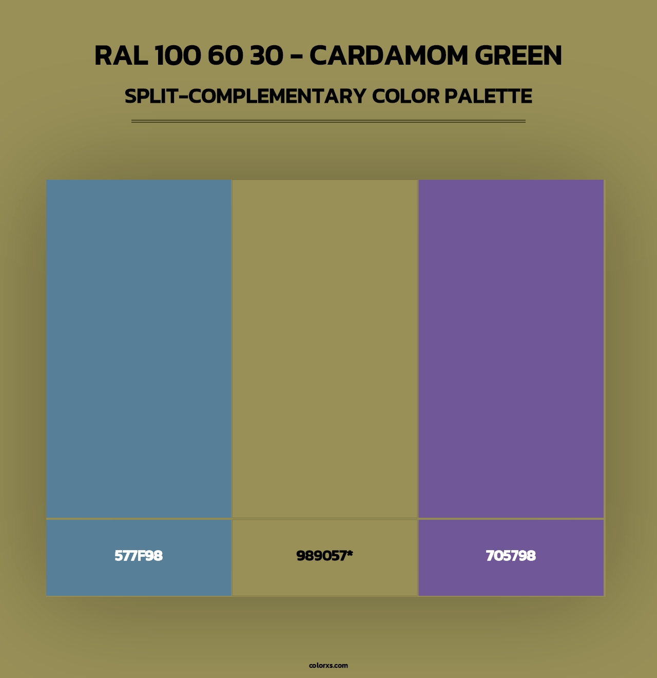 RAL 100 60 30 - Cardamom Green - Split-Complementary Color Palette