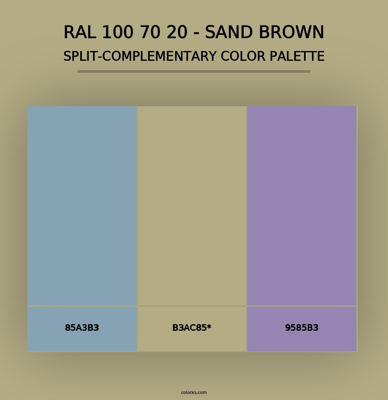 RAL 100 70 20 - Sand Brown - Split-Complementary Color Palette