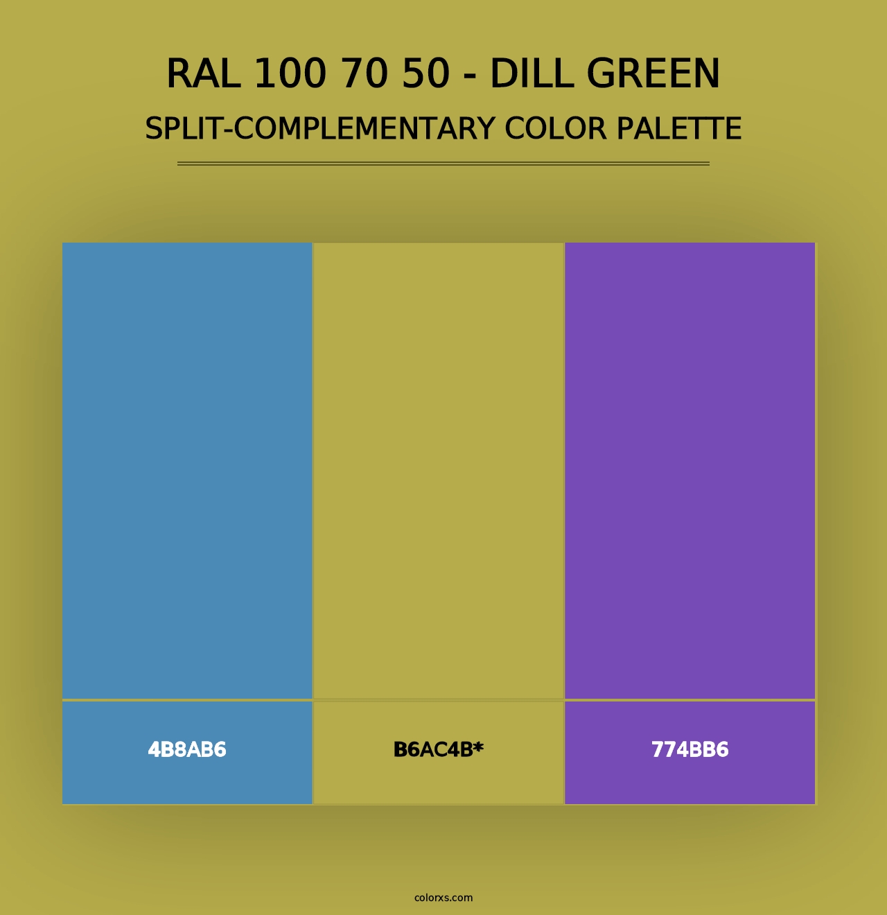 RAL 100 70 50 - Dill Green - Split-Complementary Color Palette