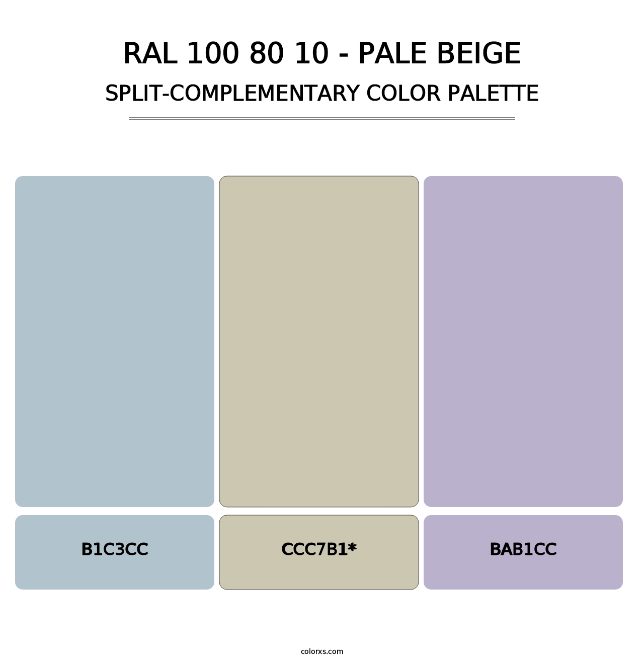 RAL 100 80 10 - Pale Beige - Split-Complementary Color Palette