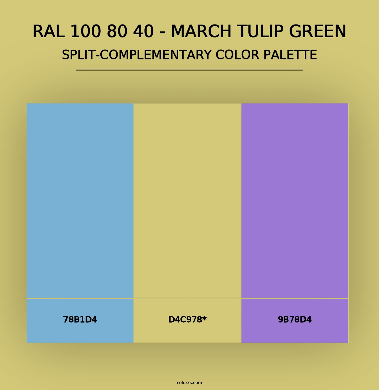 RAL 100 80 40 - March Tulip Green - Split-Complementary Color Palette