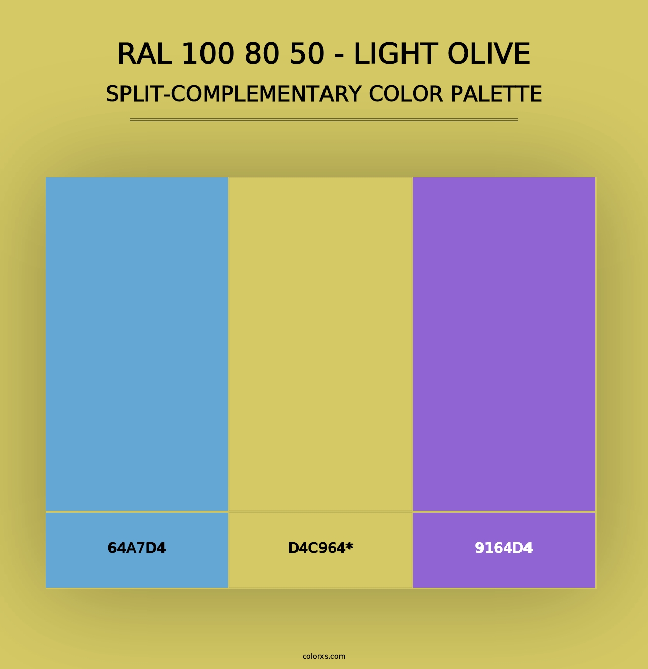 RAL 100 80 50 - Light Olive - Split-Complementary Color Palette