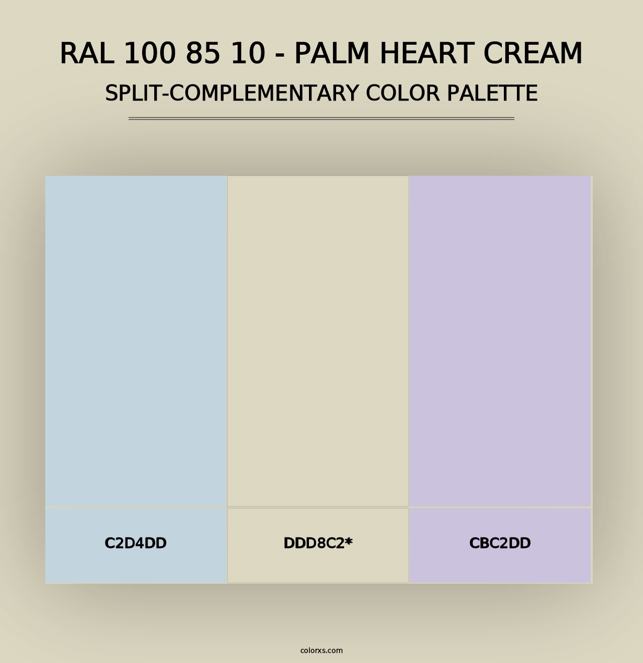 RAL 100 85 10 - Palm Heart Cream - Split-Complementary Color Palette