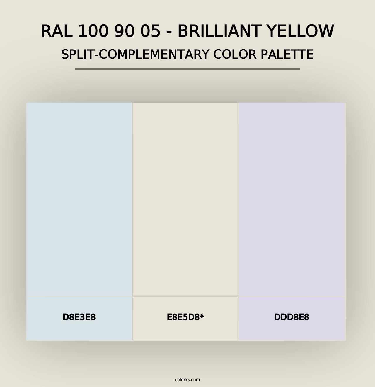 RAL 100 90 05 - Brilliant Yellow - Split-Complementary Color Palette