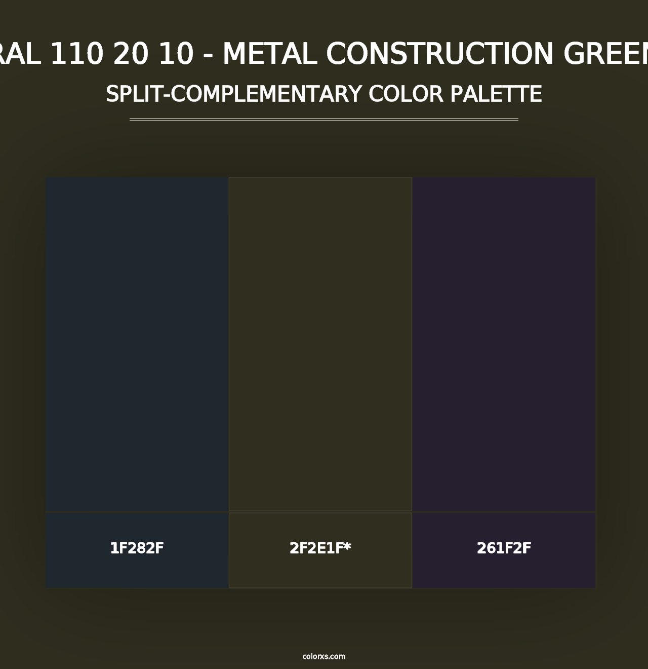 RAL 110 20 10 - Metal Construction Green - Split-Complementary Color Palette