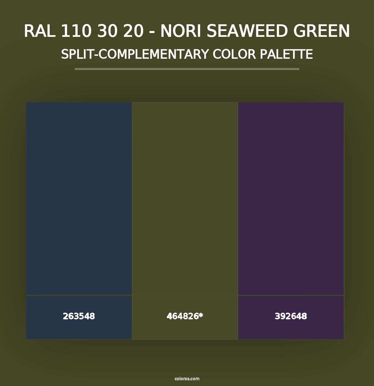 RAL 110 30 20 - Nori Seaweed Green - Split-Complementary Color Palette