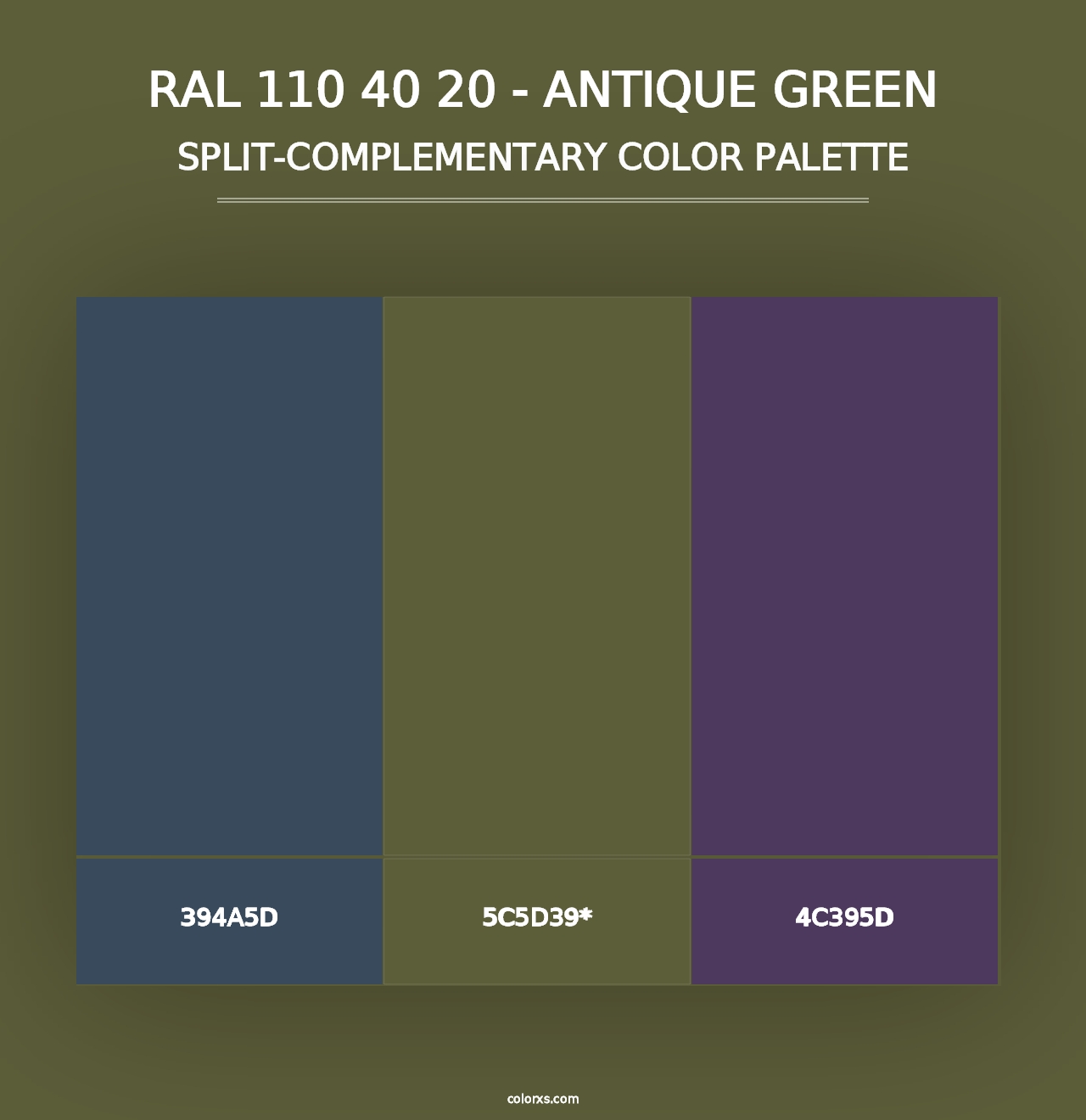 RAL 110 40 20 - Antique Green - Split-Complementary Color Palette