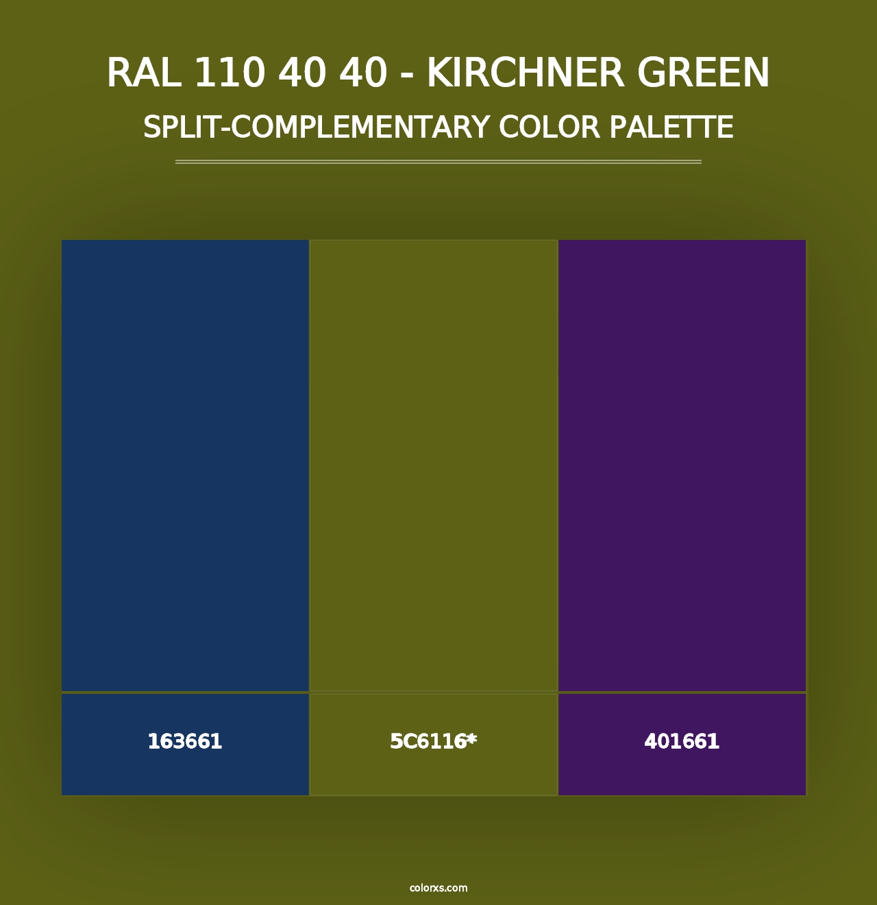 RAL 110 40 40 - Kirchner Green - Split-Complementary Color Palette