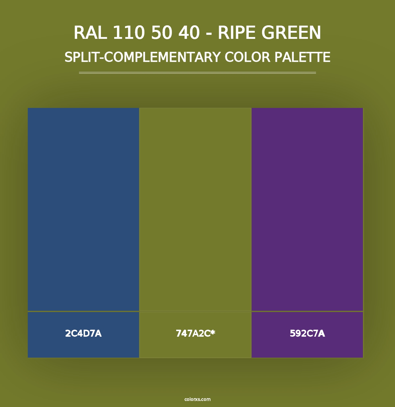 RAL 110 50 40 - Ripe Green - Split-Complementary Color Palette