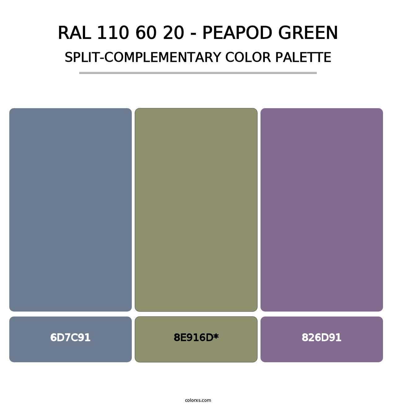 RAL 110 60 20 - Peapod Green - Split-Complementary Color Palette