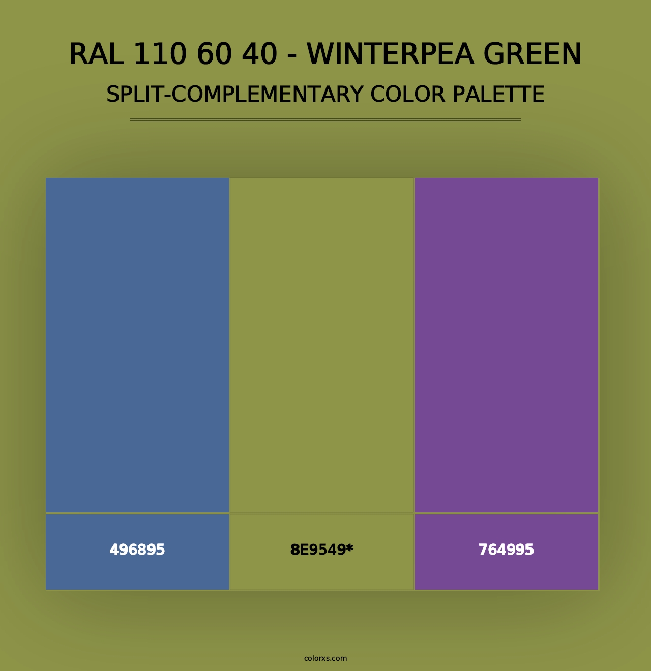 RAL 110 60 40 - Winterpea Green - Split-Complementary Color Palette