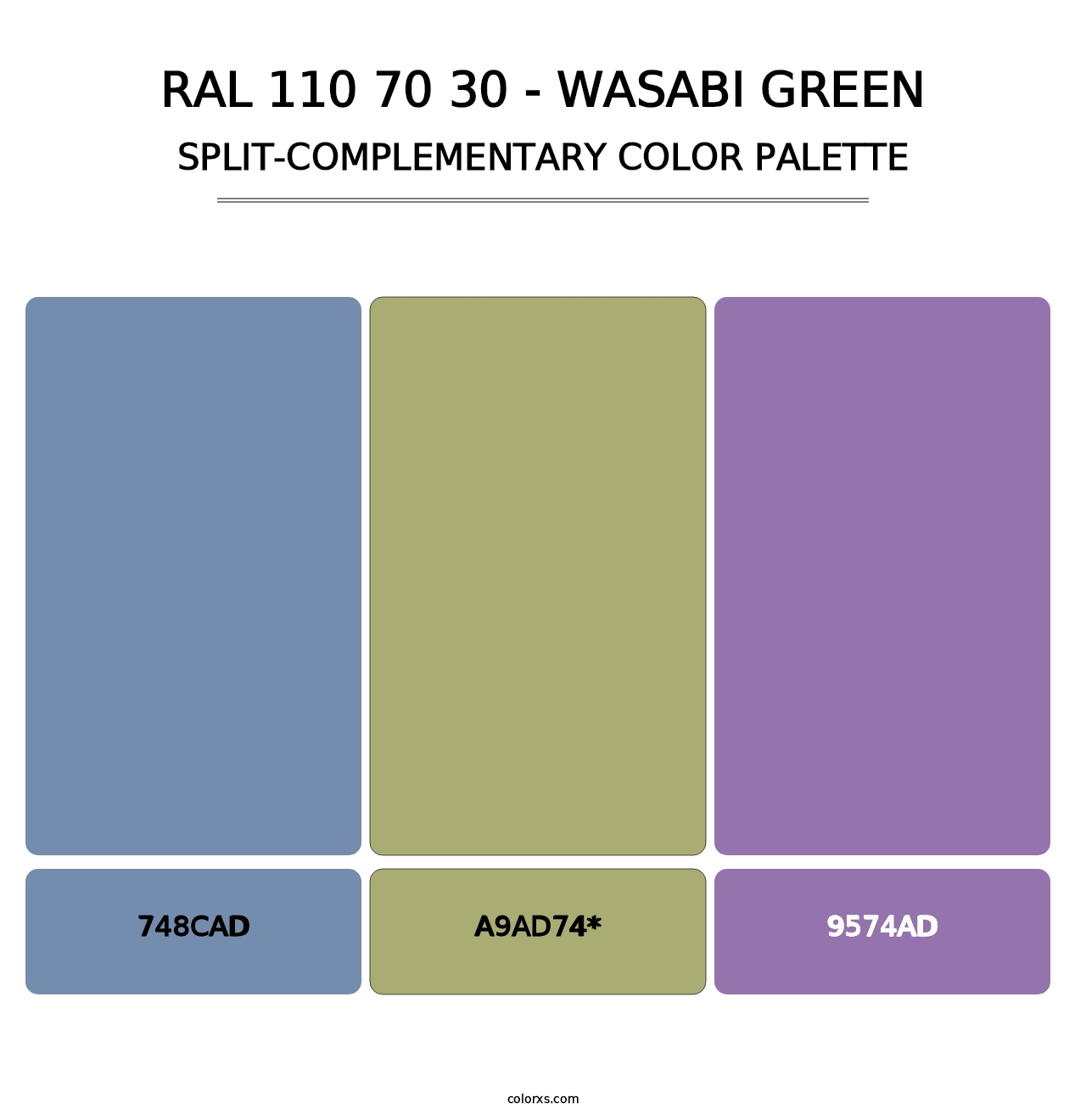 RAL 110 70 30 - Wasabi Green - Split-Complementary Color Palette