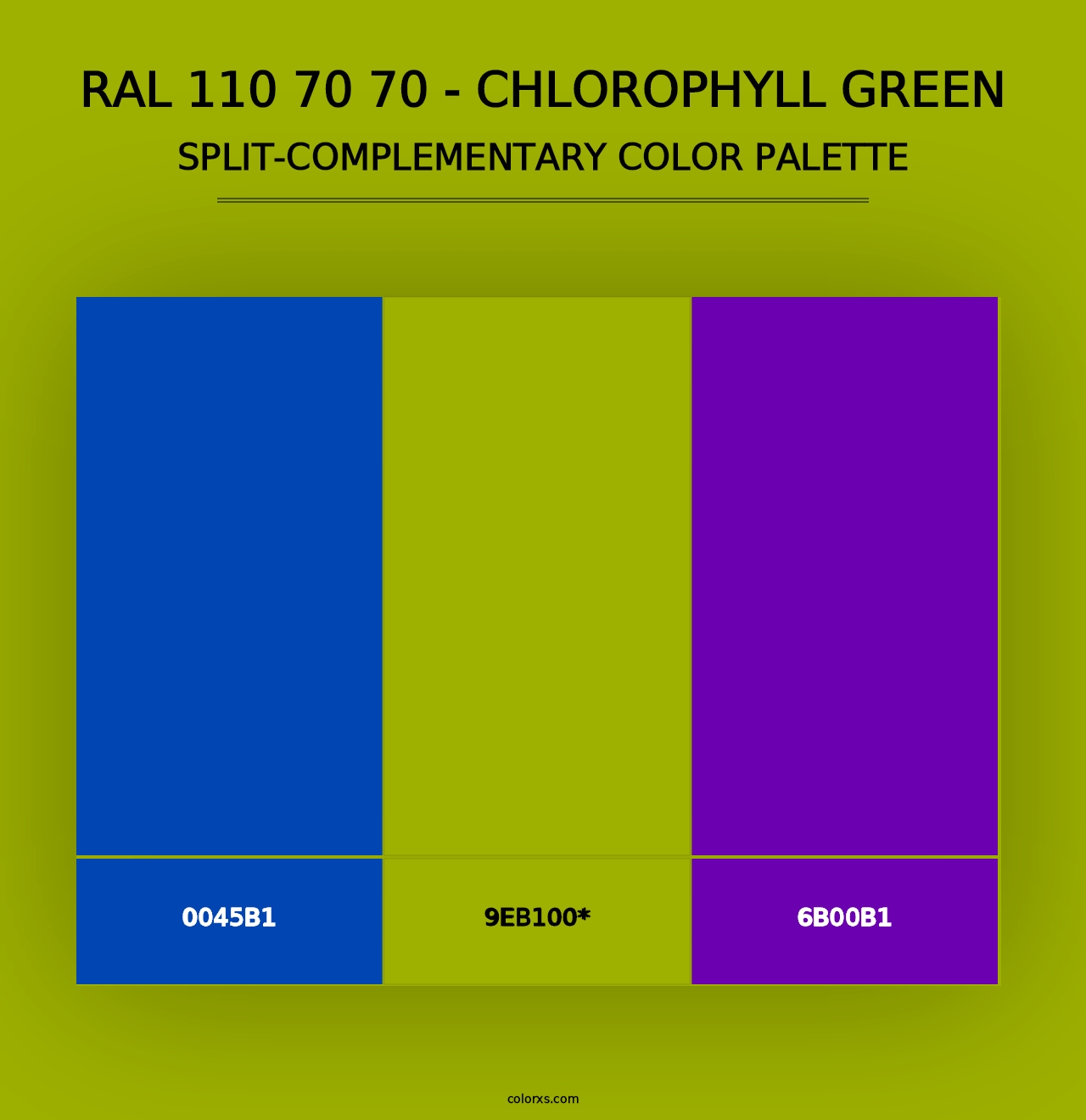 RAL 110 70 70 - Chlorophyll Green - Split-Complementary Color Palette