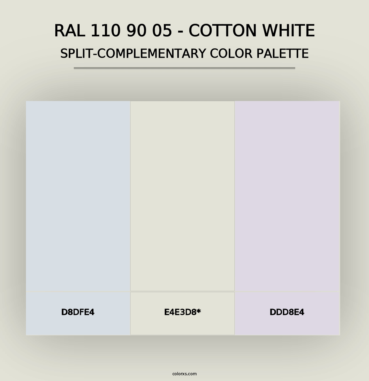 RAL 110 90 05 - Cotton White - Split-Complementary Color Palette