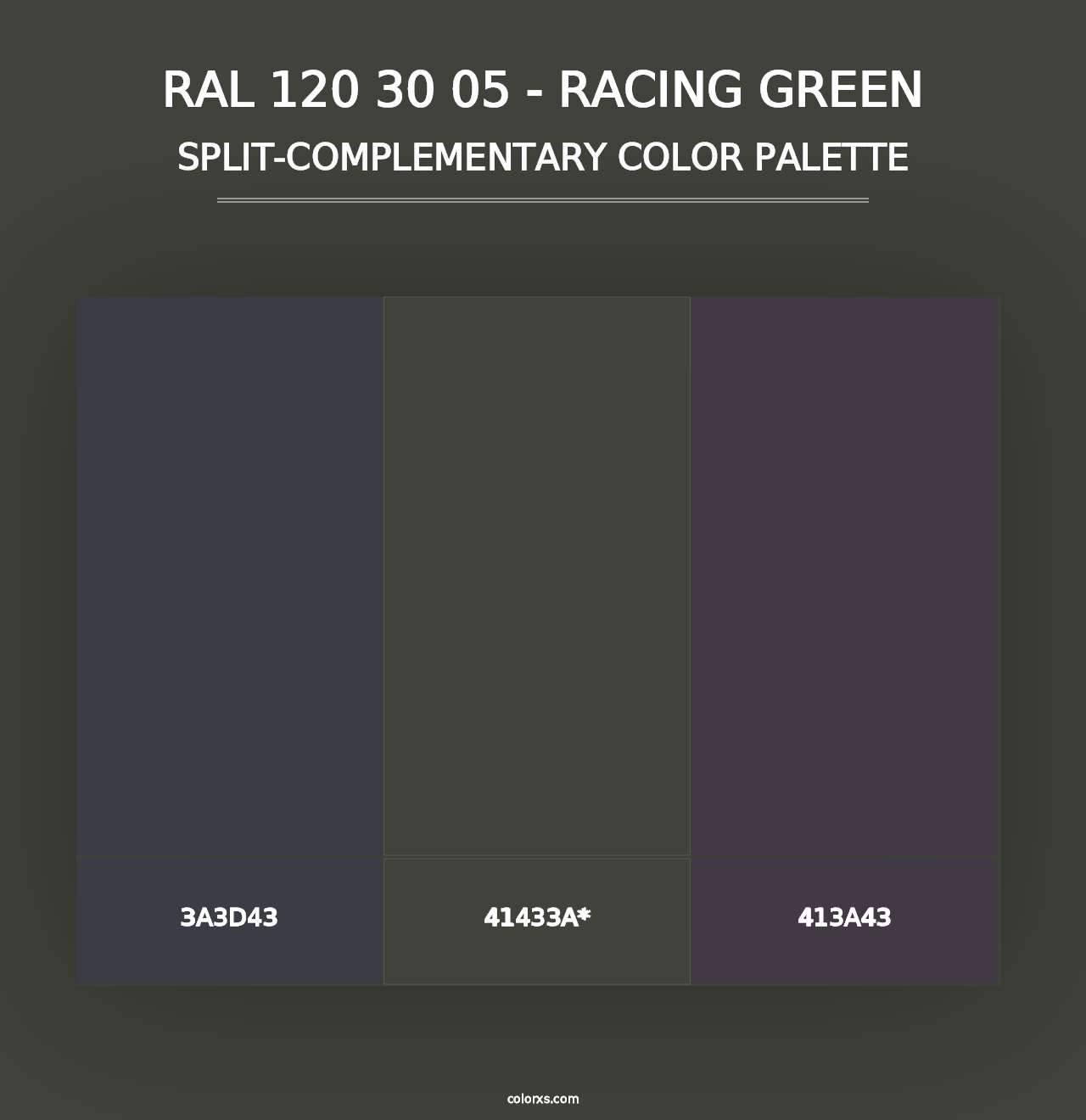 RAL 120 30 05 - Racing Green - Split-Complementary Color Palette