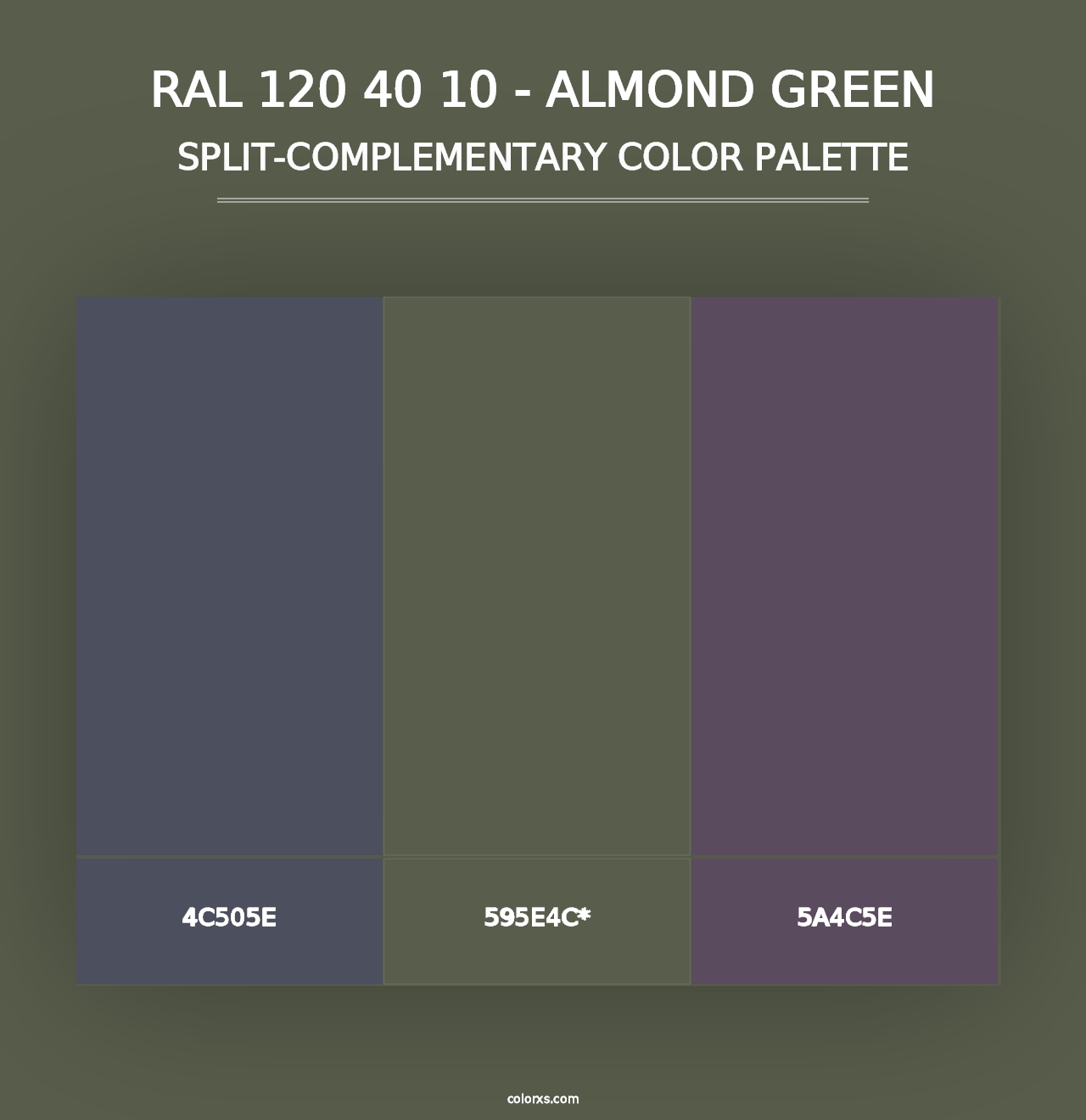 RAL 120 40 10 - Almond Green - Split-Complementary Color Palette