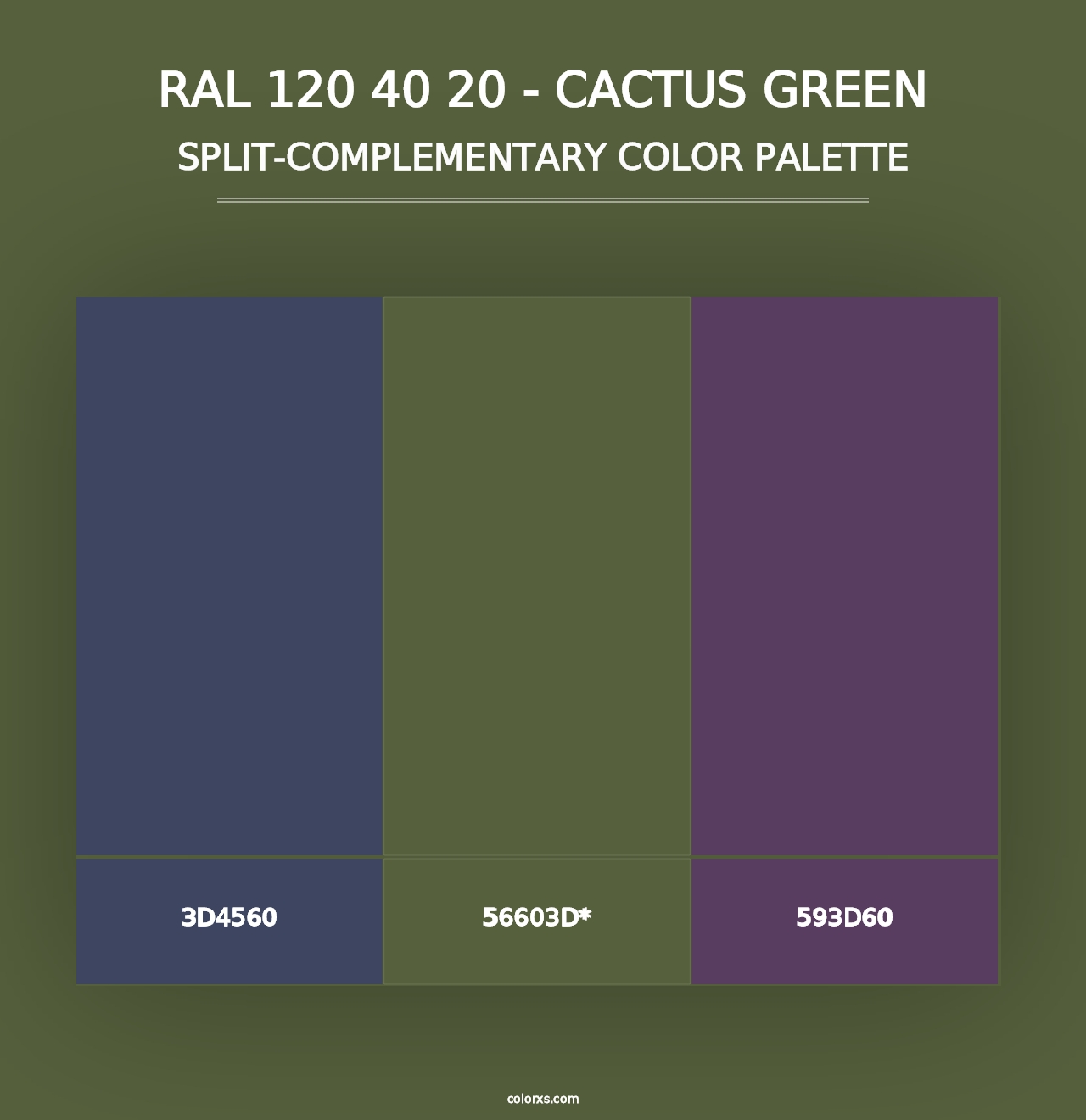 RAL 120 40 20 - Cactus Green - Split-Complementary Color Palette