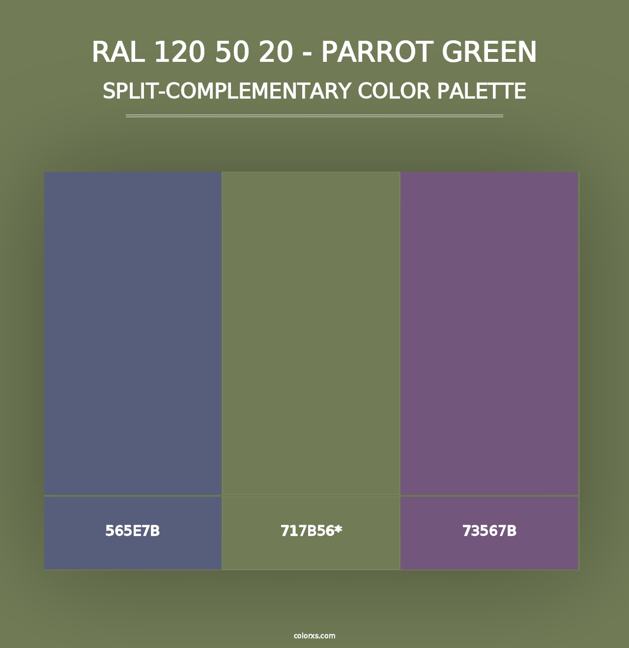 RAL 120 50 20 - Parrot Green - Split-Complementary Color Palette