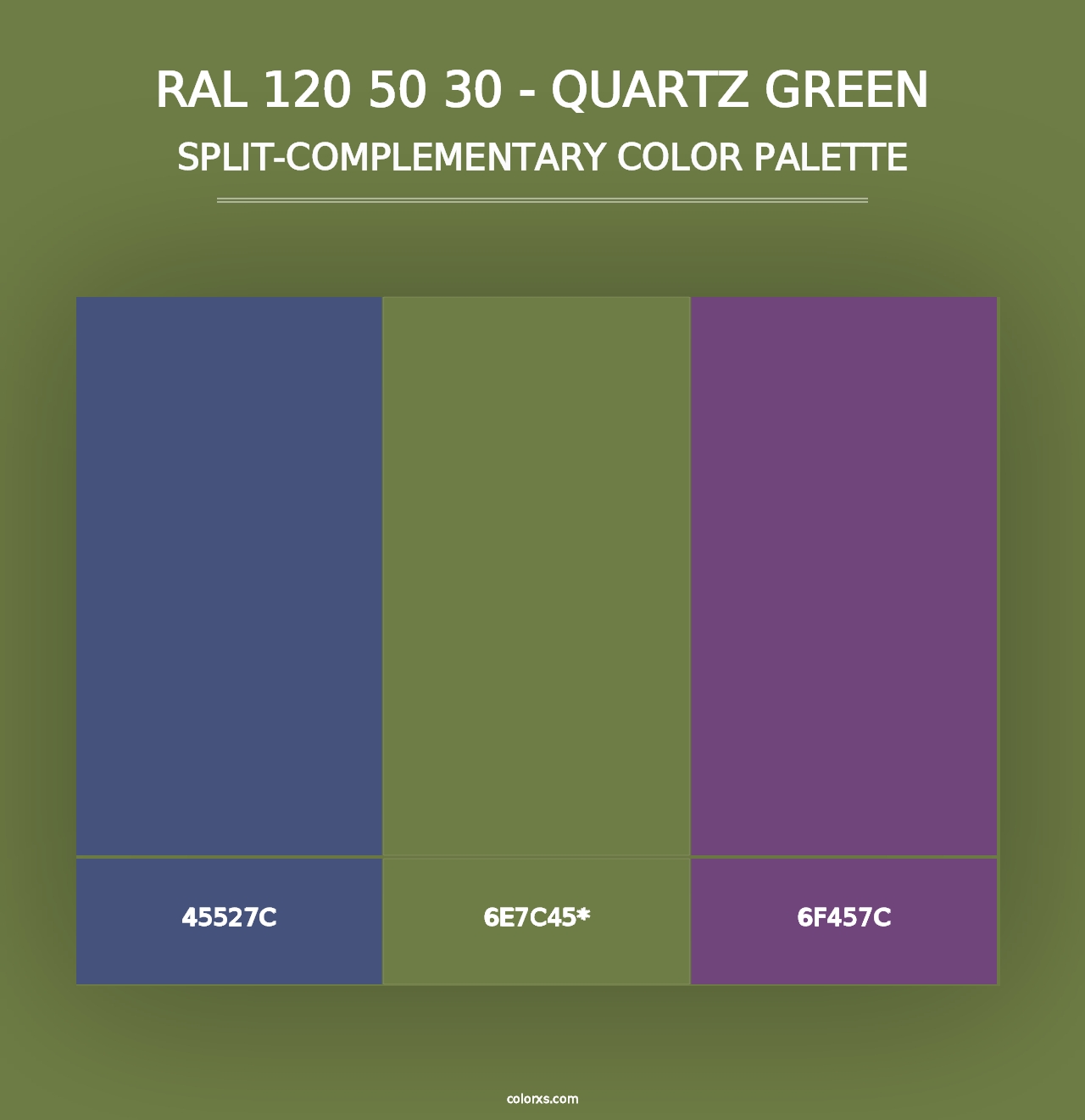 RAL 120 50 30 - Quartz Green - Split-Complementary Color Palette