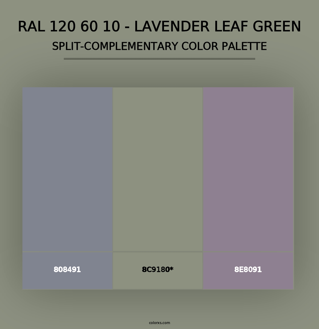 RAL 120 60 10 - Lavender Leaf Green - Split-Complementary Color Palette