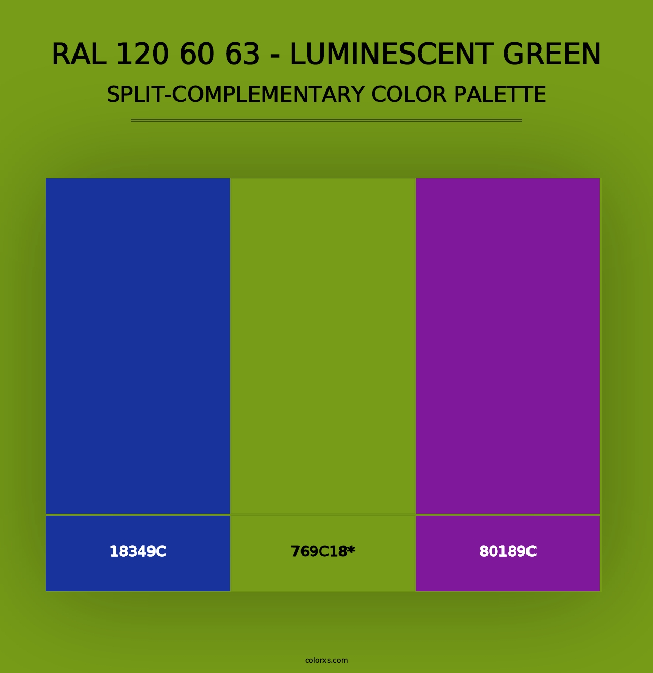 RAL 120 60 63 - Luminescent Green - Split-Complementary Color Palette