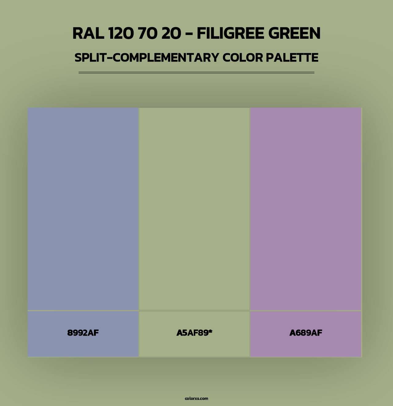 RAL 120 70 20 - Filigree Green - Split-Complementary Color Palette