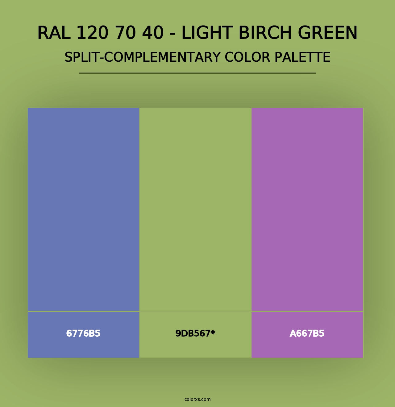 RAL 120 70 40 - Light Birch Green - Split-Complementary Color Palette