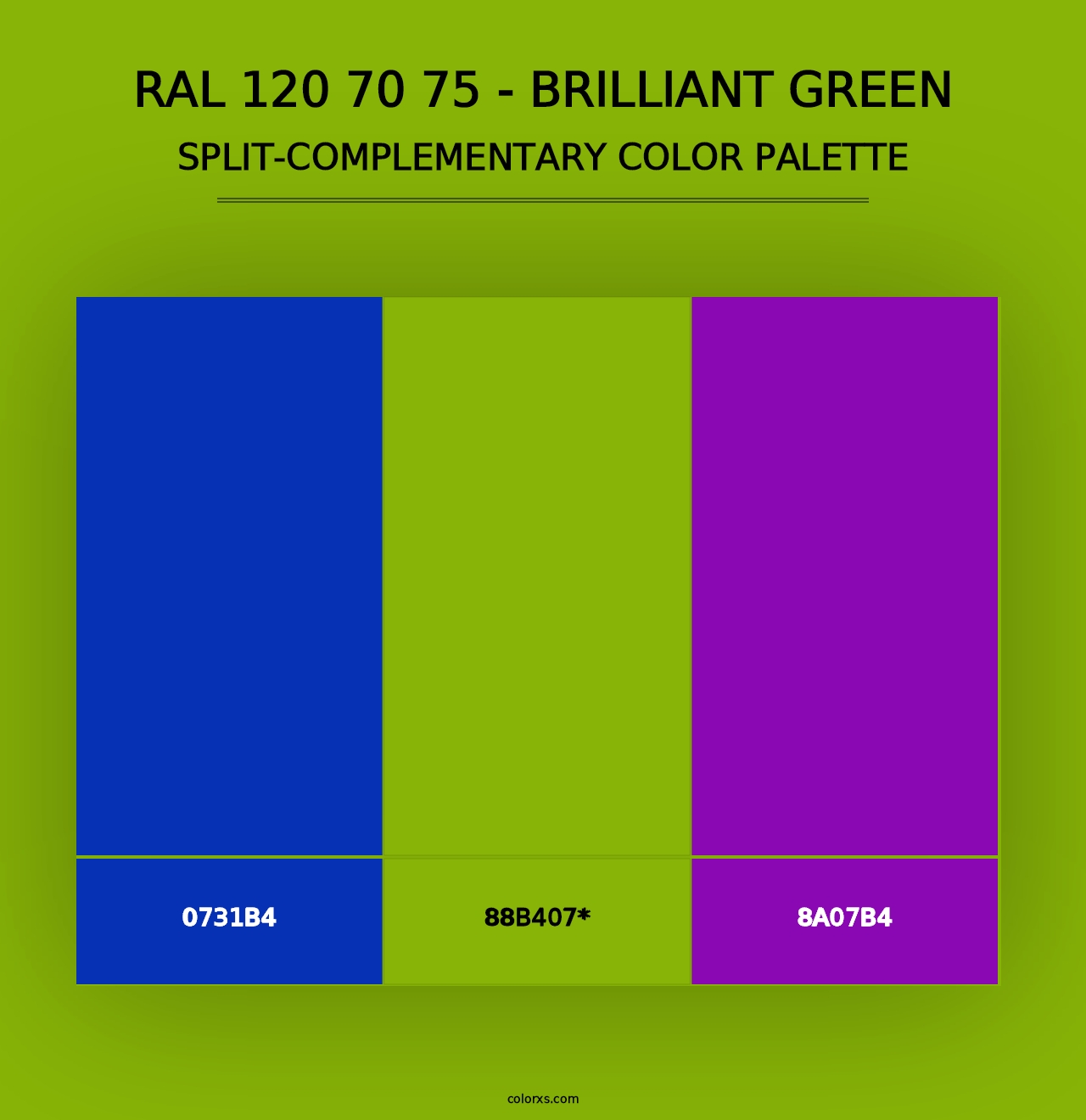 RAL 120 70 75 - Brilliant Green - Split-Complementary Color Palette