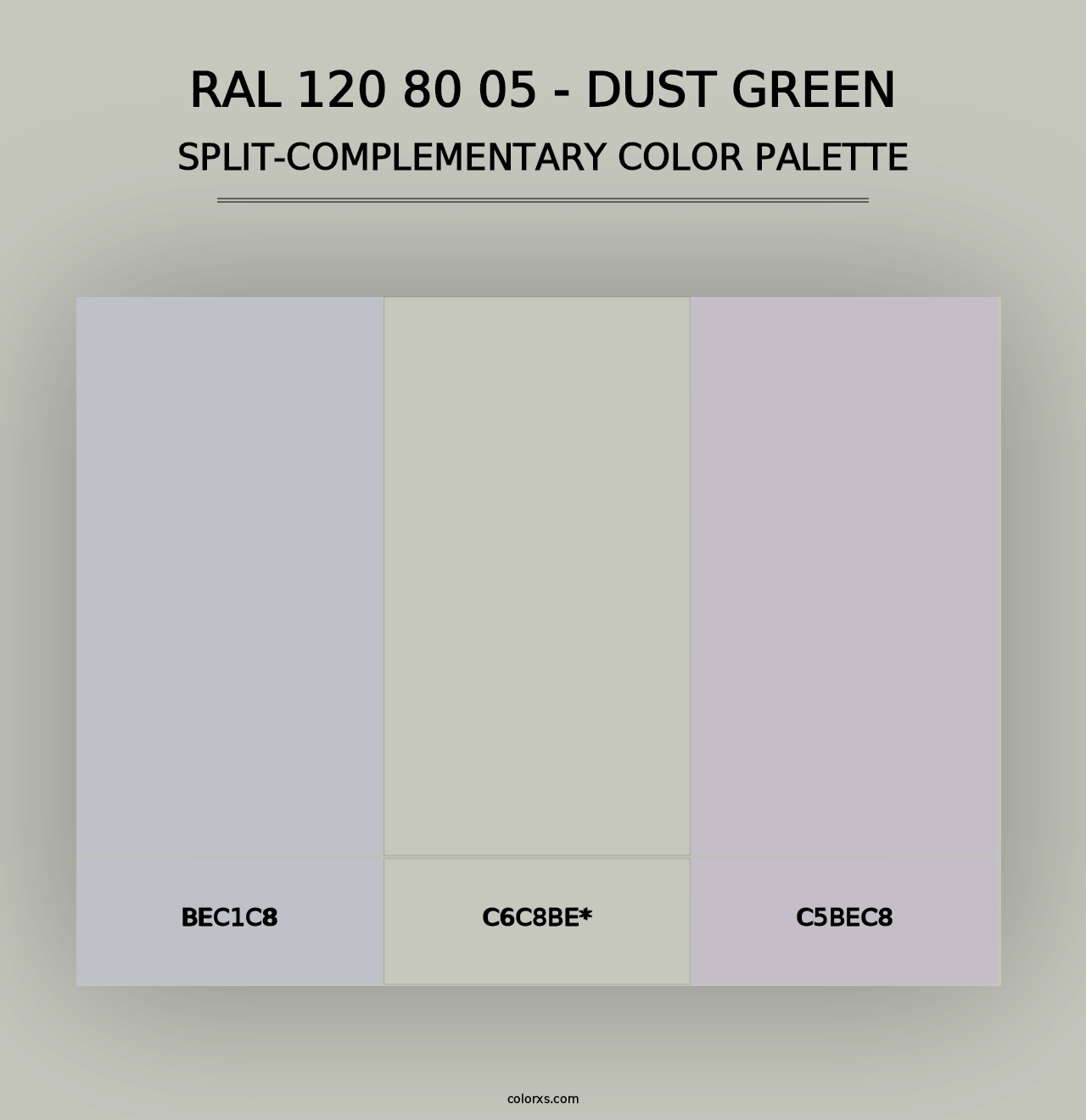 RAL 120 80 05 - Dust Green - Split-Complementary Color Palette