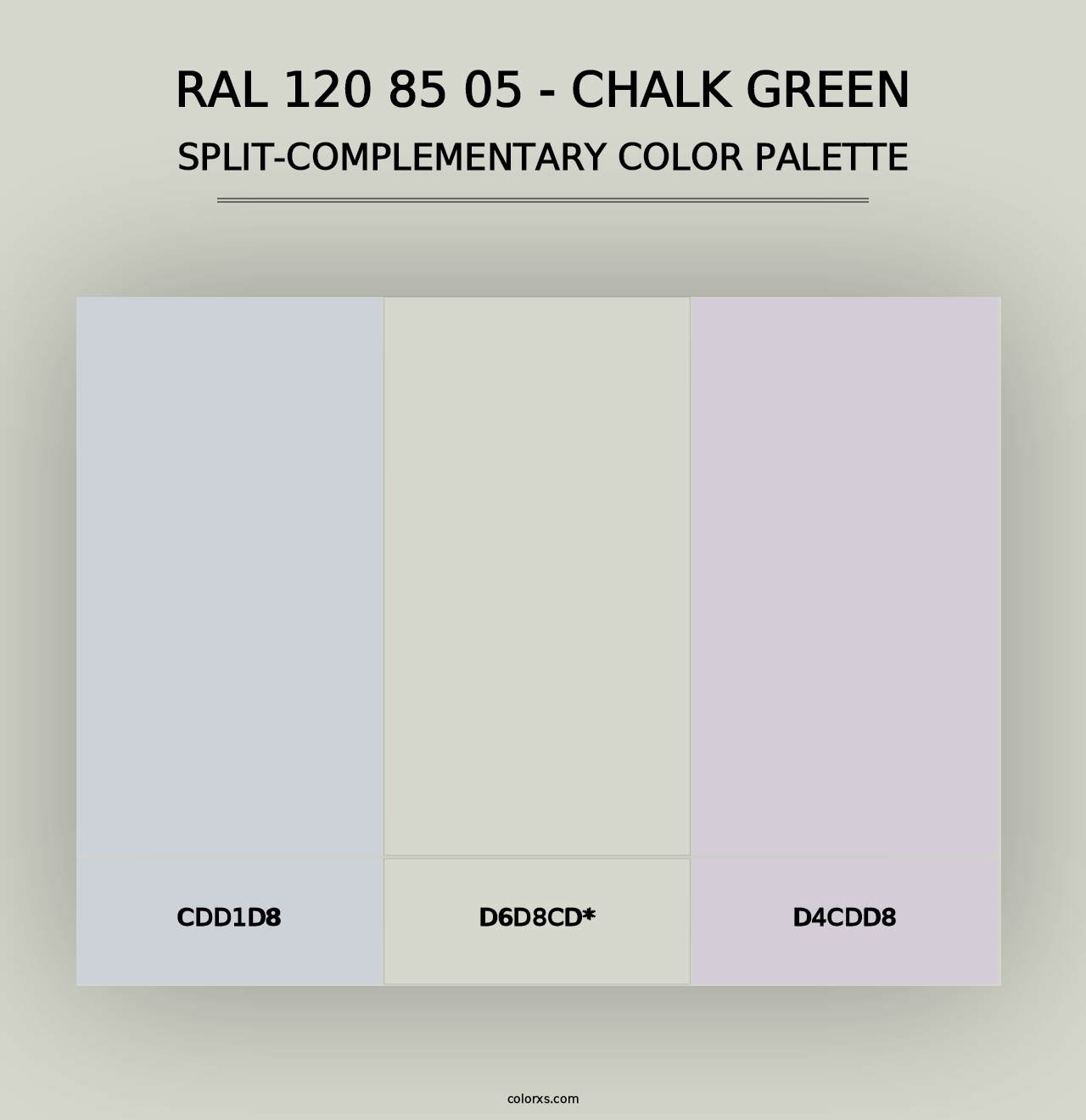 RAL 120 85 05 - Chalk Green - Split-Complementary Color Palette