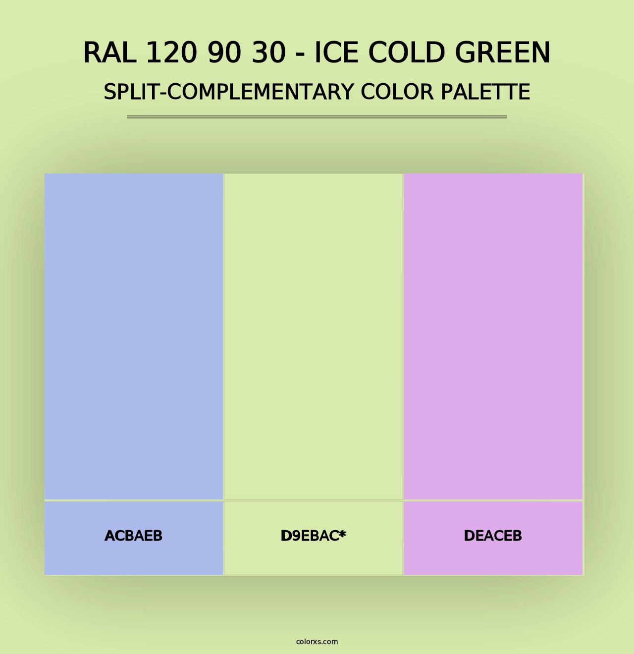 RAL 120 90 30 - Ice Cold Green - Split-Complementary Color Palette