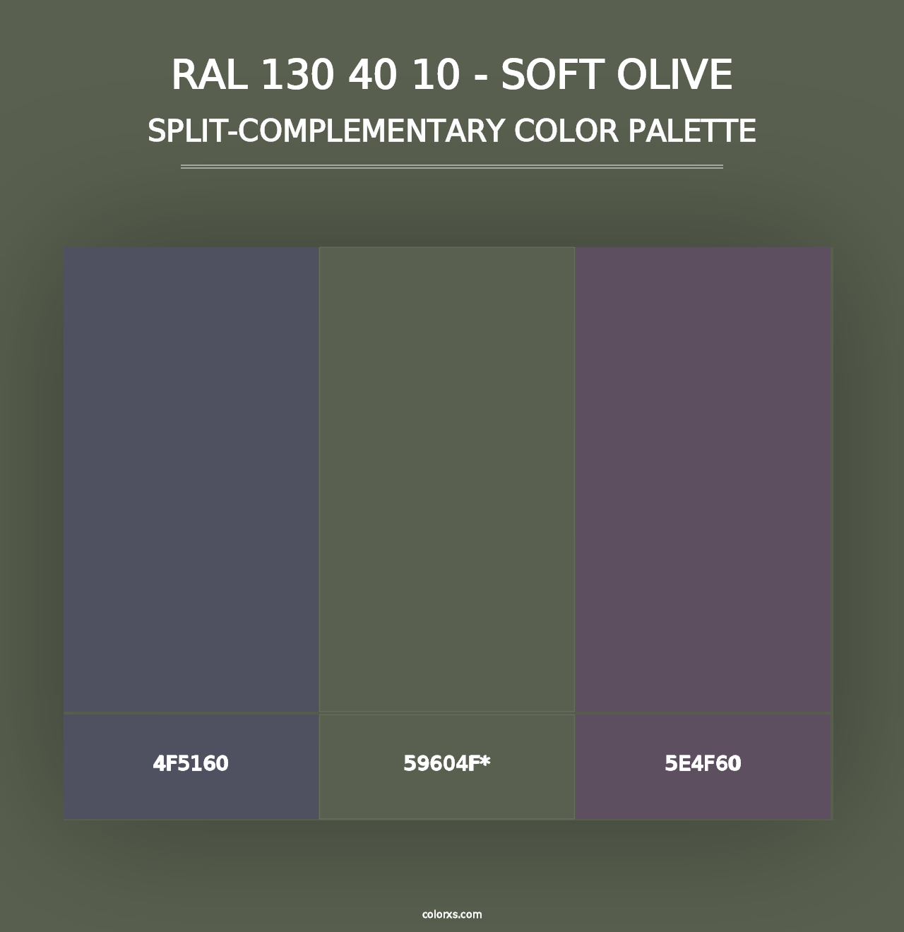 RAL 130 40 10 - Soft Olive - Split-Complementary Color Palette