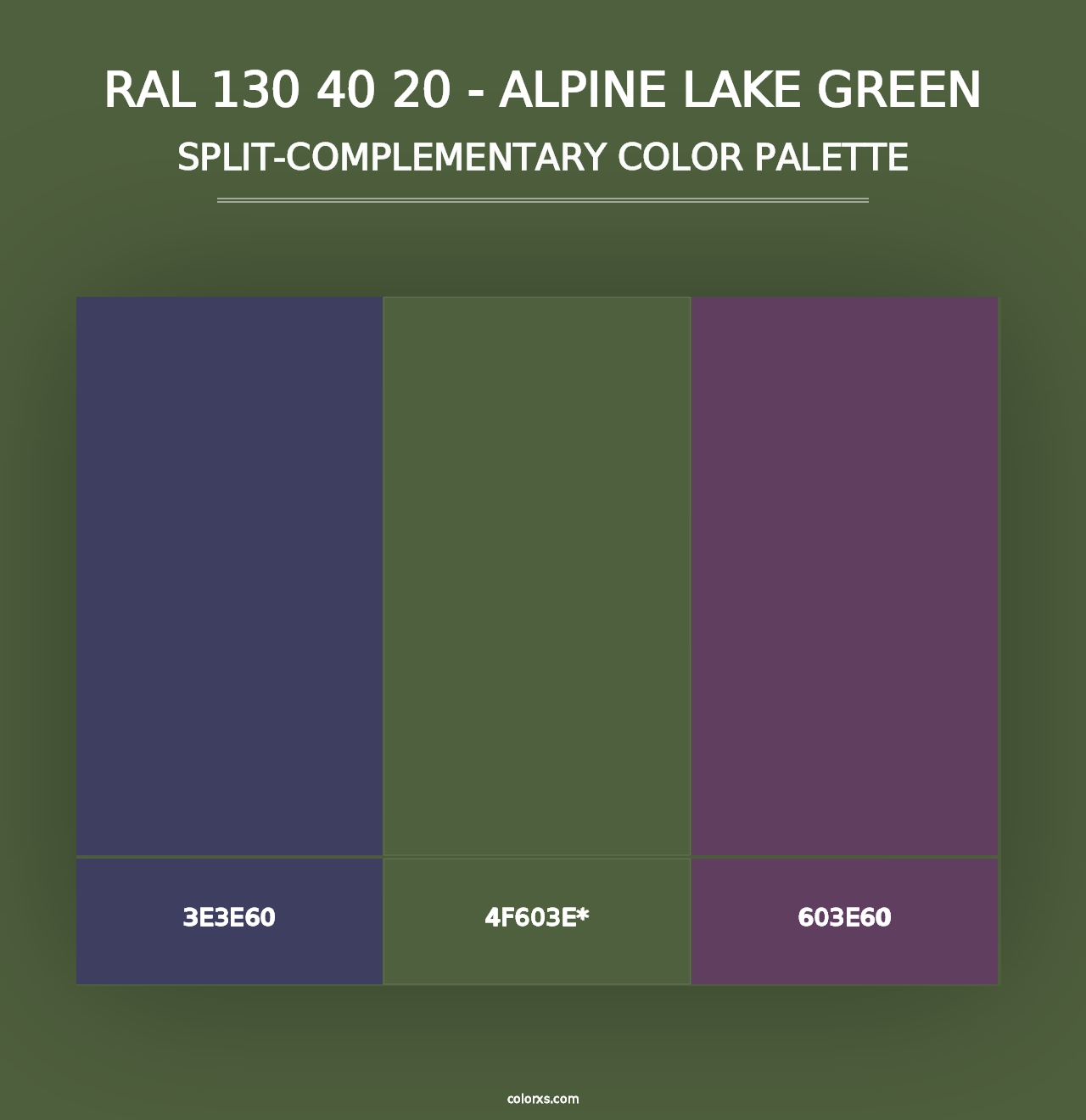 RAL 130 40 20 - Alpine Lake Green - Split-Complementary Color Palette