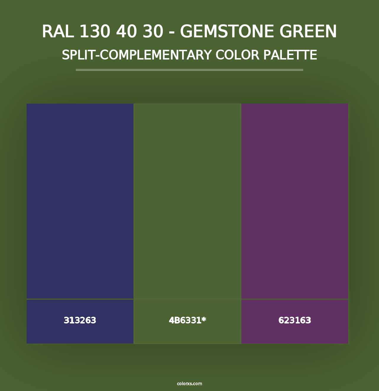 RAL 130 40 30 - Gemstone Green - Split-Complementary Color Palette